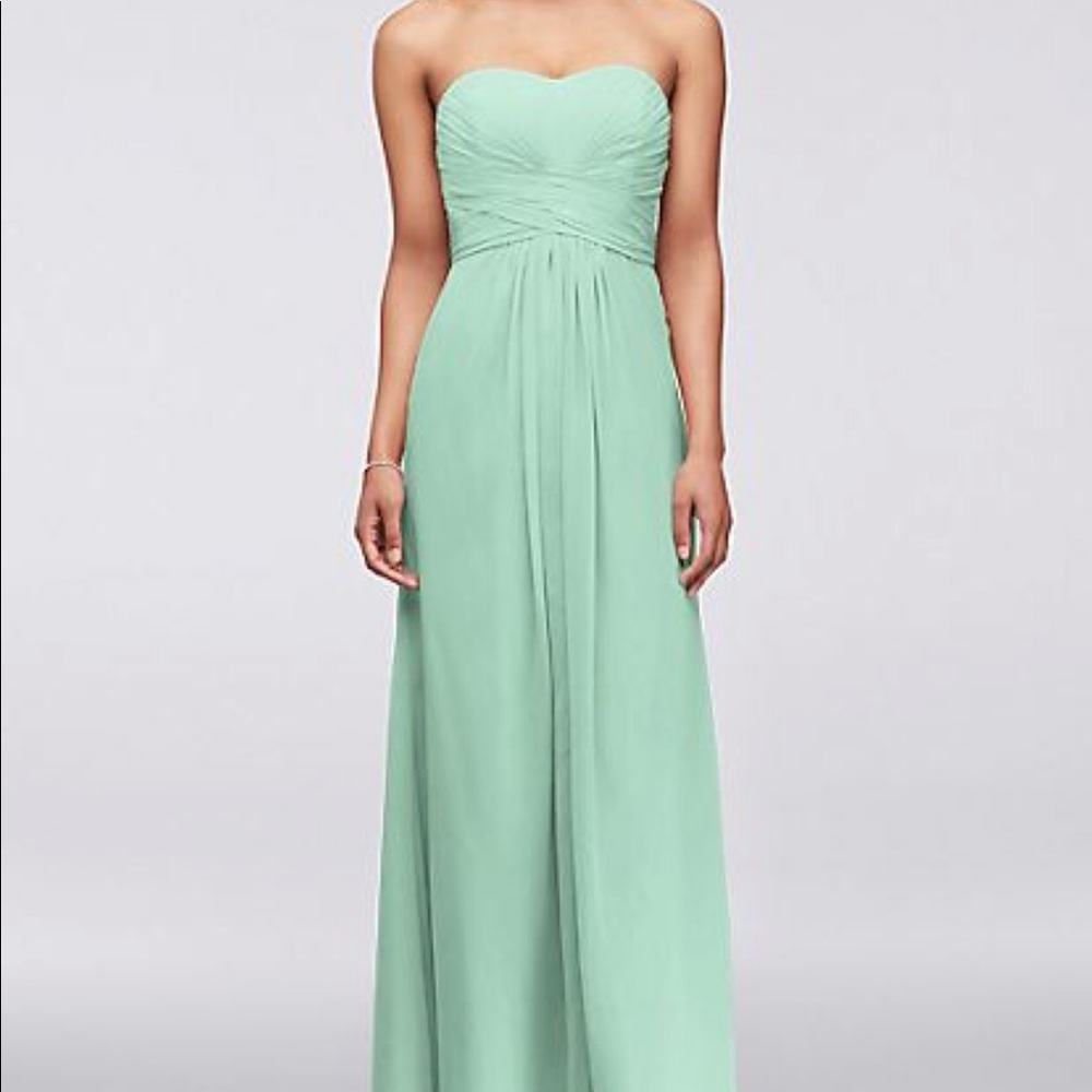 Long strapless chiffon dress